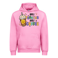 Fuchsia Pink half teacher half coffee Urban Hoodie - MaliasSmallBusiness