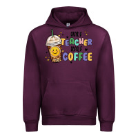 Mauve Wine half teacher half coffee Urban Hoodie - MaliasSmallBusiness