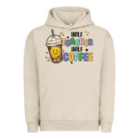 Pigment French Oak half teacher half coffee Urban Hoodie - MaliasSmallBusiness