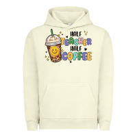 Pigment Pistachio half teacher half coffee Urban Hoodie - MaliasSmallBusiness