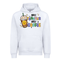 White half teacher half coffee Urban Hoodie - MaliasSmallBusiness