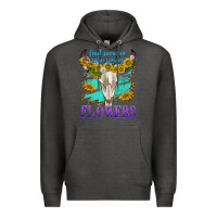 Charcoal Heather find someone who grows flowers Premium Hoodie - texasbilliewilder