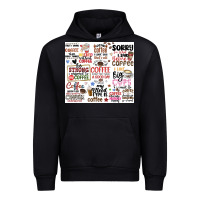 Black funny coffee quotes Urban Hoodie - MaliasSmallBusiness