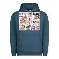 Pigment Midnight Navy funny coffee quotes Urban Hoodie - MaliasSmallBusiness