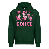 Forest Green my sleigh runs on coffee Urban Hoodie - MaliasSmallBusiness