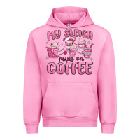 Fuchsia Pink my sleigh runs on coffee Urban Hoodie - MaliasSmallBusiness