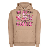 Pigment Burro my sleigh runs on coffee Urban Hoodie - MaliasSmallBusiness