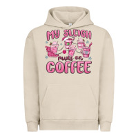 Pigment French Oak my sleigh runs on coffee Urban Hoodie - MaliasSmallBusiness