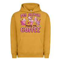 Pigment Peanut Butter my sleigh runs on coffee Urban Hoodie - MaliasSmallBusiness