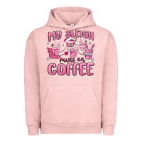 Pigment Salmon my sleigh runs on coffee Urban Hoodie - MaliasSmallBusiness