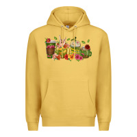 Antique Gold floral hustler coffee cups Premium Hoodie - texasbilliewilder