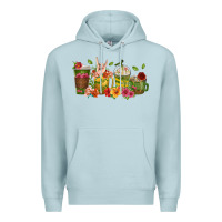 Blue Mist floral hustler coffee cups Premium Hoodie - texasbilliewilder