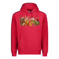 Cardinal floral hustler coffee cups Premium Hoodie - texasbilliewilder