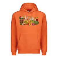 Carrot floral hustler coffee cups Premium Hoodie - texasbilliewilder