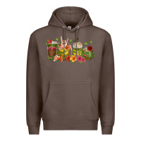 Coffee floral hustler coffee cups Premium Hoodie - texasbilliewilder
