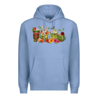 Colony Blue floral hustler coffee cups Premium Hoodie - texasbilliewilder