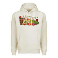 Oatmeal Heather floral hustler coffee cups Premium Hoodie - texasbilliewilder