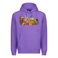 Purple floral hustler coffee cups Premium Hoodie - texasbilliewilder