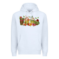 White floral hustler coffee cups Premium Hoodie - texasbilliewilder