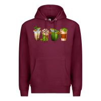 Burgundy frog coffee cups Premium Hoodie - texasbilliewilder