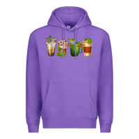 Purple frog coffee cups Premium Hoodie - texasbilliewilder