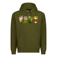 Army Green frog coffee cups Premium Hoodie - texasbilliewilder