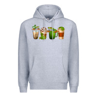 Heather Grey frog coffee cups Premium Hoodie - texasbilliewilder