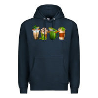 Navy frog coffee cups Premium Hoodie - texasbilliewilder