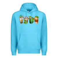 Ocean Blue frog coffee cups Premium Hoodie - texasbilliewilder