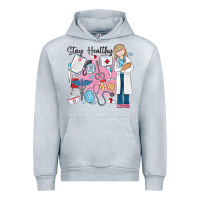 Heather Grey stay healthy nurse Urban Hoodie - MaliasSmallBusiness