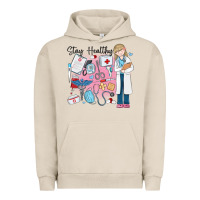 Pigment French Oak stay healthy nurse Urban Hoodie - MaliasSmallBusiness