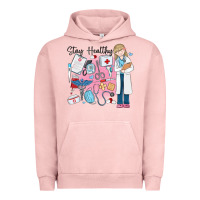 Pigment Salmon stay healthy nurse Urban Hoodie - MaliasSmallBusiness