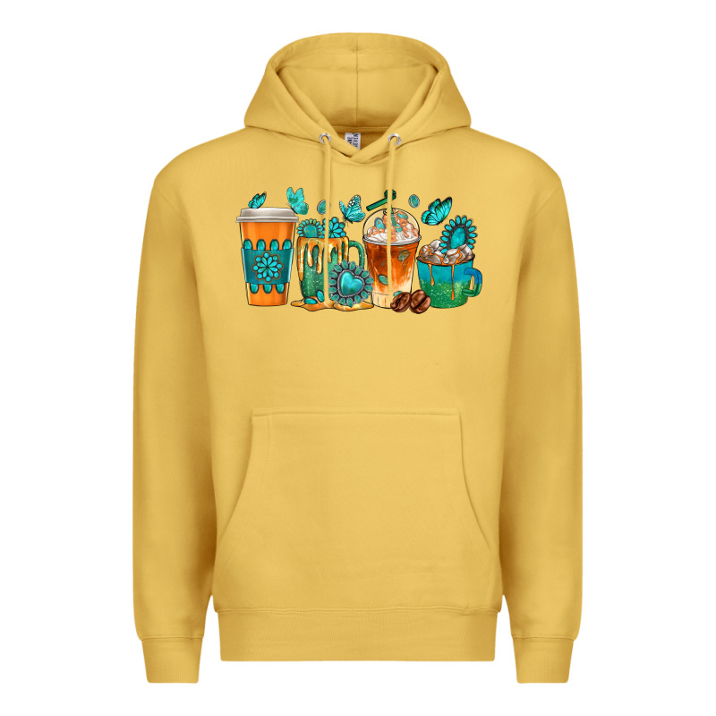 Gemstone Coffee Cups Premium Hoodie by texasbilliewilder | Teevron