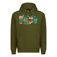 Army Green gemstone coffee cups Premium Hoodie - texasbilliewilder