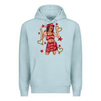 Blue Mist heart cowgirl Premium Hoodie - texasbilliewilder