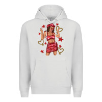 Dove Grey heart cowgirl Premium Hoodie - texasbilliewilder