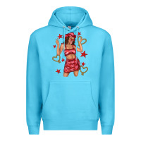Ocean Blue heart cowgirl Premium Hoodie - texasbilliewilder