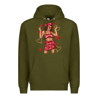 Army Green heart cowgirl Premium Hoodie - texasbilliewilder