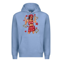 Colony Blue heart cowgirl Premium Hoodie - texasbilliewilder