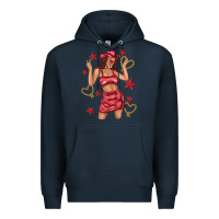 Navy heart cowgirl Premium Hoodie - texasbilliewilder