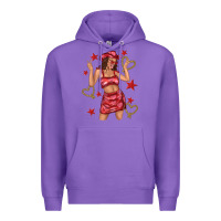 Purple heart cowgirl Premium Hoodie - texasbilliewilder