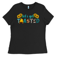 Black let's get toasted Ladies Tee - Artiststas