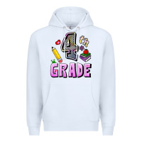 White Fourth Grade Premium Hoodie - RanaPortraitStore