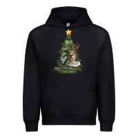 Black hunting christmas tree Urban Hoodie - MaliasSmallBusiness