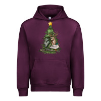 Mauve Wine hunting christmas tree Urban Hoodie - MaliasSmallBusiness