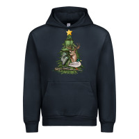 Navy hunting christmas tree Urban Hoodie - MaliasSmallBusiness