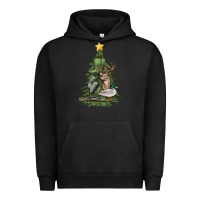 Pigment Black hunting christmas tree Urban Hoodie - MaliasSmallBusiness