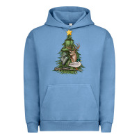 Pigment Pebble Blue hunting christmas tree Urban Hoodie - MaliasSmallBusiness