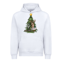 White hunting christmas tree Urban Hoodie - MaliasSmallBusiness