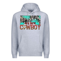 Heather Grey hey there cowboy Premium Hoodie - texasbilliewilder